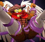  abs anthro avian bearlovestiger13 biceps bird bound bulge clothing cowboy_hat hat headgear headwear male muscular muscular_anthro muscular_male pecs solo struggling submissive submissive_male superhero tentacles thunderbird_(tas) tokyo_afterschool_summoners video_games wings 