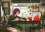  food kouka_(mrakano5456) original pajamas purple_hair short_hair 