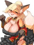  anthro big_breasts biped black_clothing black_dress black_nose blonde_hair blush breasts brown_body brown_fur canid canine cleavage clothed clothing clothing_lift dipstick_ears dipstick_tail dress dress_lift eye_through_hair eyelashes female fox fox&#039;s_sister_(kinokoningen) fur glistening glistening_body glistening_breasts glistening_fur gloves_(marking) hair hi_res huge_breasts inner_ear_fluff kemono kinokoningen looking_at_viewer mammal markings monotone_hair multicolored_ears multicolored_tail nipple_outline orange_eyes ponytail red_clothing red_topwear simple_background solo standing tongue tongue_out topwear translucent translucent_hair tuft two_tone_ears two_tone_tail underwear white_background white_body white_clothing white_fur white_underwear yellow_body yellow_fur 