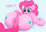  2020 animal_genitalia animal_pussy anus blush butt clitoris cutie_mark equid equine equine_anus equine_pussy female feral friendship_is_magic frontbend genitals godoffury hasbro hi_res horse lying mammal my_little_pony on_back pinkie_pie_(mlp) pony pussy solo spread_legs spreading 