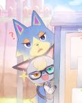  ? animal_crossing blonde_hair blue_body blue_eyes blue_fur bulletin_board canid canine canis domestic_cat duo eyewear felid feline felis fur glasses grey_body grey_fur hair heterochromia male mammal nintendo nobinolife open_mouth raymond_(animal_crossing) video_games wolf wolfgang_(animal_crossing) 