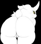  absurd_res alien big_butt black_background black_sclera butt curvy_figure edit eyelashes female fur genitals hi_res horn humanoid looking_back null_(sssonic2) pussy rear_view simple_background solo sssonic2 thick_thighs wide_hips yellow_eyes 
