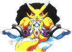  3_fingers 3_toes anus black_nose breasts canine chest_tuft claws digimon eyes_closed female fox fur gloves lying mammal nipples nude open_mouth plain_background presenting presenting_pussy pussy renamon sawblade sawblade_(artist) solo spread_legs spreading tuft white_background white_fur yellow_fur yin_yang 