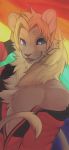  2020 angiewolf anthro blue_eyes digital_media_(artwork) felid feline hair lion male mammal orange_hair pantherine solo 