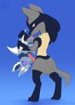  airfly-pony anthro anthro_on_feral bestiality butt canid canine digital_media_(artwork) duo eevee erection female feral genitals hi_res lucario male male/female mammal nintendo nude penis pok&eacute;mon pok&eacute;mon_(species) pussy video_games 