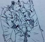  2020 anthro arctic_fox bed bedding bird&#039;s-eye_view blanket canid canine clothed clothing cuddling disney eyes_closed fox fully_clothed fur furniture group hi_res high-angle_view inktober inktober_2020 jack_savage judy_hopps lagomorph leporid mammal nick_wilde on_bed pillow rabbit red_fox skye_(zootopia) sleeping theblueberrycarrots zootopia 