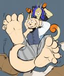  5_toes absurd_res anthro asphyxiation beastars canid canine canis choking clothed clothing cross-eyed domestic_dog duo feet foot_focus hi_res jack_(beastars) kinkycore male male/male mammal rope toes 