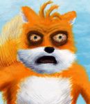  anthro baggy_eyes black_lips black_nose bloodshot_eyes canid canine fox fur hair lips male mammal miles_prower nightmare_fuel open_mouth solo sonic_the_hedgehog_(series) tails_gets_trolled vilest what_has_science_done white_body white_fur yellow_body yellow_fur 