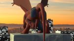  16:9 2020 3d_(artwork) anus backsack balls bent_over blender_(software) bodily_fluids brooklyn_(gargoyles) butt city cityscape cum cum_leaking digital_media_(artwork) disney gargoyle gargoyles genital_fluids genitals hair hi_res humanoid humanoid_genitalia humanoid_penis male no-name-no-problem penis presenting presenting_hindquarters scalie solo widescreen wings 