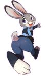  2020 absurd_res anthro clothing disney female hi_res judy_hopps lagomorph leporid looking_at_viewer looking_back mammal manmosu_marimo rabbit simple_background smile solo white_background zootopia 