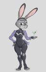  2020 alcohol anthro beverage breasts bunny_costume clothed clothing cocktail costume disney ears_up female fingerless_gloves front_view frown full-length_portrait fully_clothed fur gloves grey_body grey_fur hand_on_hip handwear hi_res judy_hopps lagomorph leporid long_ears mammal martini_glass portrait rabbit solo standing stupidgnoll zootopia 