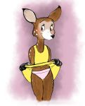  absurd_res anthro cervid clothed clothing dearest_deer female freeflyspecter hi_res mammal panties raised_clothing raised_skirt solo underwear 