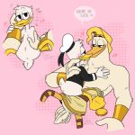  1:1 anatid anseriform anthro anus avian bird blush body_hair chest_hair disney donald_duck duck duckbutts ducktales_(2017) duo hi_res male male/male nude smile storkules 