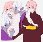  &lt;3 big_breasts blush breast_fondling breast_grab breasts elf female female/female fondling hair hand_on_breast hi_res huge_breasts humanoid humanoid_pointy_ears not_furry picco_(artist) pink_hair white_hair 
