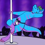  claws clothing colesense collar dancing horn jockstrap kobold koizumi_kobold male pawpads pole pole_dancing solo toe_claws underwear 