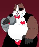  absurd_res anthro badger badgerclops belly blush bow_tie bulge cartoon_network cybernetics cyborg eye_patch eyewear fleshysack hi_res looking_at_viewer machine male mammal mao_mao:_heroes_of_pure_heart mustelid musteline overweight overweight_anthro overweight_male pasties pubes solo stripper stripper_clothes 