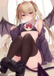  bikini_top open_shirt pointy_ears racchi. swimsuits tagme tail wings 