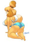  animal_crossing anthro breasts canid canine canis clothing domestic_dog female hi_res isabelle_(animal_crossing) luvon mammal nintendo shih_tzu solo toy_dog underwear video_games 