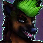  1:1 absurd_res akifa aknightinfurryarmor commissionsopen hi_res hyaenid icon ipad mammal mohawk_(disambiguation) pfp piercing procreate punk smile smirk 