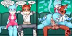  2020 2:1 2koma 5_fingers anthro anthro_on_anthro anthro_penetrated anthro_penetrating anthro_penetrating_anthro anus armwear balls big_balls big_breasts big_butt big_penis black_nose black_sclera blue_body blue_fur blush bodily_fluids bottomwear bouncing_butt breasts butt butt_grab canid canine canis casual_sex cleavage clothed clothing comic cum cum_in_pussy cum_inside cybernetic_arm dexstar dialogue domestic_cat dress english_text felid feline felis female female_on_top female_penetrated fingers fur genital_fluids genitals grey_bottomwear grey_clothing grey_pants half-closed_eyes hand_on_butt hi_res interspecies knee_pads kneeling looking_pleasured male male/female male_on_bottom male_penetrating male_penetrating_female mammal mastery_position moan narrowed_eyes on_bottom on_top onomatopoeia open_mouth pants penetration penis pink_bottomwear pink_clothing pink_dress pink_nose pink_pussy pink_topwear pouches power_bottom prosthetic prosthetic_arm prosthetic_limb purple_eyes pussy red_balls red_body red_fur red_penis saliva saliva_string sex shirt sitting sleeveless sound_effects speech_bubble spread_arms spread_legs spreading sweat tan_body tan_fur tan_inner_ear text tongue tongue_out topwear vaginal vaginal_penetration white_armwear white_bottomwear white_clothing white_dress white_handwear white_shirt white_topwear wide_hips wolf yellow_eyes 