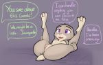  2020 anthro anus breasts buckteeth butt comic dialogue disney english_text female fur genitals grey_body grey_fur judy_hopps lagomorph leporid mammal nipples nude offscreen_character open_mouth open_smile presenting presenting_pussy purple_eyes pussy rabbit signature simple_background smile solo speech_bubble spread_legs spreading teeth text zhan zootopia 