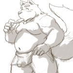  1:1 2020 anthro balls belly blush canid canine canis domestic_dog eating eyes_closed flaccid food genitals humanoid_genitalia humanoid_hands humanoid_penis kemono low_res male mammal moobs navel nipples ojijinotete penis popsicle simple_background slightly_chubby solo towel white_background 