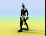  2015 3d_(artwork) 5_toes abs animated anthro anubis black_body canid canine canis clothing deity diablo_the_rex digital_media_(artwork) egyptian_mythology feet humanoid_feet jackal loop male mammal middle_eastern_mythology mythology short_playtime simple_background solo toes walking 