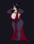  anthro big_breasts black_background black_hair breasts female giant_panda hair hi_res huge_breasts mammal revadiehard simple_background solo thic ursid wide_hips 