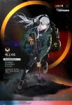  1girl agent_416_(girls_frontline) assault_rifle backpack bad_link bag boots chinese_commentary chinese_text commentary_request crossover emblem english_text explosive girls_frontline gloves green_eyes grenade gun h&amp;k_hk416 headphones hk416_(girls_frontline) holding holding_gun holding_weapon jacket knee_pads laser_pointer long_hair official_art p416 pof_p416 ponytail rifle scope shorts silver_hair solo thighhighs tom_clancy&#039;s_the_division trigger_discipline watch weapon wristwatch 