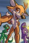  2020 anthro avian bassybefuddle beach beak bird breasts brown_nose canid canine casual_nudity countershade_face countershade_torso countershading darma_(rock_dog) dreamworks feathers female flat_chested fox fur genitals green_body green_scales group hair hand_on_hip hi_res hirundinid lizard lizzie_green_(dreamworks) looking_aside looking_at_viewer mammal multicolored_body multicolored_fur navel nipples nude one_eye_closed open_mouth orange_body orange_fur oscine passerine public public_nudity purple_body purple_feathers pussy rear_view red_hair reptile rock_dog scales scalie seaside selfie shocked smile social_nudity sonic_riders sonic_the_hedgehog_(series) standing swallow_(bird) teeth tongue two_tone_body two_tone_fur wave_the_swallow white_body white_countershading white_fur wink yellow_beak 