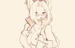  animated anthro breasts canid canine canis clothing domestic_dog eyewear female fur glasses looking_at_viewer mammal merveille_million monochrome short_animation short_playtime solatorobo undressing unknown_artist video_games 