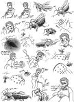  absurd_res anthro arthropod balls bloodsucker breasts clothed clothing cruelty duo english_text female genitals half-dude hi_res human injection insect insect_wings male male/female mammal micro misty_(half-dude) monochrome penis sequence text wings 