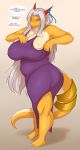  absurd_res aisyah_zaskia_harnny anthro big_breasts blush breasts clothed clothing curvy_figure dragon english_text female hair harnny hi_res horn huge_breasts long_hair red_horn solo text thick_thighs voluptuous 
