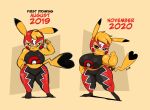  &lt;3_tail 2020 anthro big_breasts breasts cleft_tail clothing cosplay_pikachu_(character) cosplay_pikachu_(costume) digital_media_(artwork) dipstick_ears dipstick_tail english_text female hi_res joaoppereiraus kanna_(joaoppereiraus) mask multicolored_ears multicolored_tail nintendo pikachu pikachu_libre pok&eacute;mon pok&eacute;mon_(species) short_stack signature text video_games 