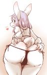  2020 anthro anus bra butt clothed clothing female fur kemono lagomorph leporid licking licking_lips mammal panties rabbit rear_view setouchi_kurage solo spread_butt spreading tongue tongue_out underwear white_body white_fur 