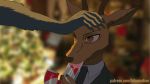  16:9 2020 2d_animation animated anthro anthro_on_anthro beastars bikomation black_nose bodily_fluids brown_body brown_eyes brown_fur candy canid canine canis cervid cervine christmas claws clothed clothing coat conditional_dnp dessert digital_media_(artwork) duo eyebrows food frame_by_frame fur grey_body grey_fur hand_on_head holidays horn lagomorph legoshi_(beastars) leporid lollipop louis_(beastars) male male/male male_penetrated male_penetrating male_penetrating_male mammal merry_christmas necktie netflix oral oral_penetration penetration predator/prey red_deer role_reversal saliva shirt short_playtime topwear white_clothing white_shirt white_topwear wide_eyed widescreen wolf 