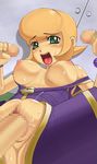  breasts capcom censored green_eyes matilda matilda_caskett mega_man mega_man_legends rockman rockman_dash 