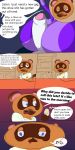  animal_crossing anthro bob_(animal_crossing) butt comic dialogue domestic_cat duo felid feline felis hi_res kicks_(animal_crossing) male male/male mammal mazilion mephitid nintendo phone phone_call procyonid raccoon skunk speech_bubble story tom_nook_(animal_crossing) video_games 