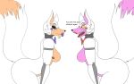  anthro big_butt butt canid canine curvy_figure duo female female/female five_nights_at_freddy&#039;s five_nights_at_freddy&#039;s_world funtime_foxy_(fnaf) funtime_foxy_(fnafsl) lolbit_(fnaf) machine mammal photolol.03 robot simple_background the_truth tongue tongue_out video_games white_body wide_hips 