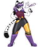  2020 alpha_channel ambiguous_gender anthro black_and_white_fur boots clothed clothing curvy_figure domestic_cat eyebrows fan_character felid feline felis fluffy fluffy_ears fluffy_hair footwear fur hair hi_res leggings legwear lolrissa long_tail male mammal marcos_the_cat nails pose purple_eyebrows purple_eyes purple_hair shirt simple_background solo solo_focus thick_thighs topwear transparent_background white_body white_fur 