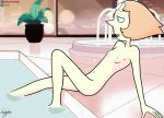  alien alien_humanoid blue_eyes breasts cartoon_network female gem gem_(species) hair hi_res humanoid nude open_mouth pearl_(gem) pearl_(steven_universe) pointy_nose saifergt750 smile solo steven_universe water white_body white_skin 