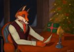  anthro canid canine christmas dobie-ace fox holidays male mammal 