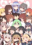  &gt;_&lt; 1boy 6+girls admiral_(kantai_collection) ahoge amatsukaze_(kantai_collection) asashio_(kantai_collection) ayanami_(kantai_collection) black_bow black_hair black_headwear blonde_hair blue_eyes blue_hair blush bow braid brown_eyes brown_hair closed_mouth cover cover_page etorofu_(kantai_collection) eyebrows_visible_through_hair folded_ponytail fubuki_(kantai_collection) gotland_(kantai_collection) green_eyes green_hair hachimaki hair_between_eyes hair_bow hair_flaps hair_ornament hair_tubes hairclip haruna_(kantai_collection) headband heart heart-shaped_pupils high_ponytail highres huge_ahoge ikazuchi_(kantai_collection) inazuma_(kantai_collection) jervis_(kantai_collection) jingei_(kantai_collection) kantai_collection kuma_(kantai_collection) light_brown_hair long_hair long_sleeves low_twintails military military_uniform mole mole_under_eye multiple_girls naval_uniform open_mouth papakha red_eyes red_hair remodel_(kantai_collection) salute satsuki_(kantai_collection) shigure_(kantai_collection) short_hair side_ponytail silver_hair single_braid smile suzuki_toto symbol-shaped_pupils tashkent_(kantai_collection) twin_braids twintails two_side_up uniform windsock yamakaze_(kantai_collection) yellow_eyes zuihou_(kantai_collection) 