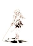  armor armored_leotard boots eien_no_aselia eternity_sword_series highres hitomaru misaki_kyouko rapier sheath shield short_hair skirt sword weapon 