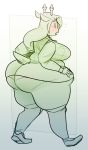  2020 anthro big_butt breasts butt capreoline cervid clothing deltarune female hi_res mammal monochrome noelle_holiday overweight overweight_anthro overweight_female reindeer ridiculouscake solo thick_thighs video_games 