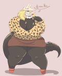  anthro big_breasts blonde_hair breasts clothing female footwear hair hi_res high_heels huge_breasts lipstick long_tail makeup mcnasty nintendo overweight overweight_anthro overweight_female pok&eacute;mon shoes solo thick_thighs video_games wide_hips 