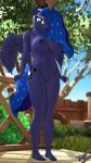  3d_(artwork) 9:16 anthro anthrofied anthroponiessfm big_breasts breasts digital_media_(artwork) equid female friendship_is_magic genitals hasbro hi_res horn mammal my_little_pony nipples nude outside princess_luna_(mlp) pussy solo winged_unicorn wings 