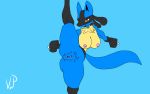  16:10 anthro big_breasts breasts canid canine canis clitoris female flexible genitals lucario mammal nintendo nipples one_leg_up pok&eacute;mon pok&eacute;mon_(species) pose pussy raised_leg solo splits spread_legs spreading thick_thighs vamrack vertical_splits video_games widescreen 