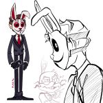  &gt;:( 2020 angry anthro black_eyebrows black_eyes black_nose bottomwear bow_tie brown_hair clothed clothing cosplay crossover dilated_pupils duo eyebrows facial_hair five_nights_at_freddy&#039;s five_nights_at_freddy&#039;s:_security_breach footwear frank_(subway_surfers) glitchtrap gloves hair handwear headgear human lagomorph leporid long_ears looking_aside male mammal mask mustache narrowed_eyes necktie pants purrpl_(artist) rabbit red_nose red_sclera shirt shoes short_hair simple_background sketch squint standing subway_surfers suit tall tan_body tan_ears tan_skin teeth topwear video_games whiskers white_background white_body white_ears white_eyes white_hair white_skin 