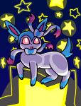  ambiguous_gender blue_sky eeveelution feral flying funnyman2 nintendo pok&eacute;mon pok&eacute;mon_(species) shiny_pok&eacute;mon shiny_sylveon sky smile space star starry_sky sylveon unknown_artist video_games zero_pictured 